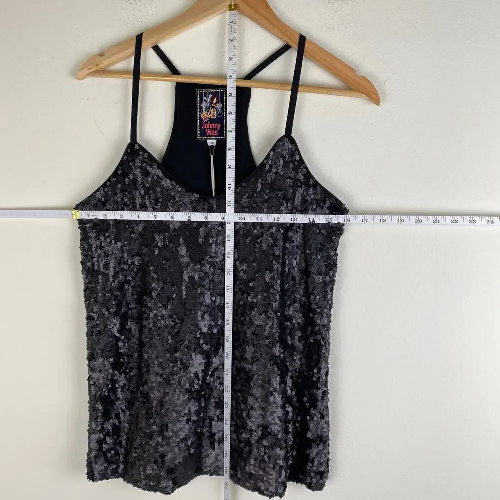 NWT Johnny Was Etta Black Sequin Camisole Tank Size XS - Picture 16 of 16